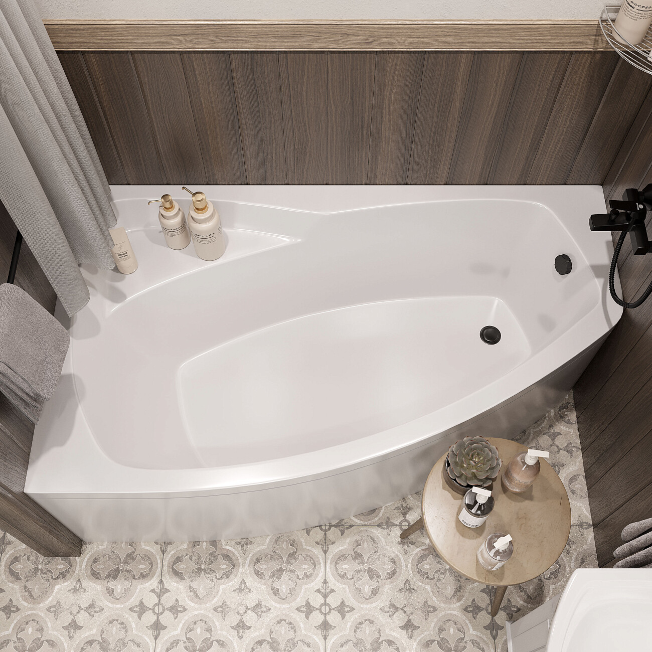 Ванна акриловая угловая с каркасом 160х95 см белая Stworki "Монтре" L Mn1600L - изображение 5