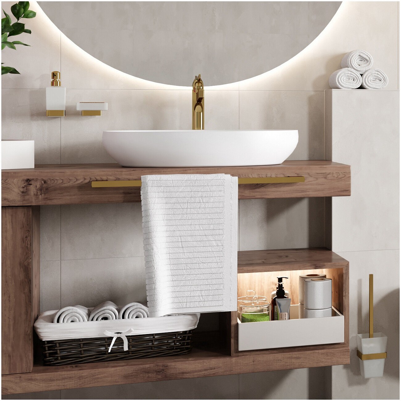 Смеситель для раковины из латуни золотой Wasserkraft 7103H - изображение 2