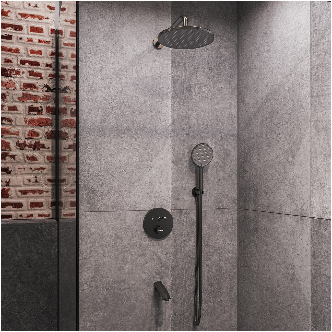 Душевой комплект и изливом вороненая сталь Stworki "Левангер" S07210GB - изображение 7