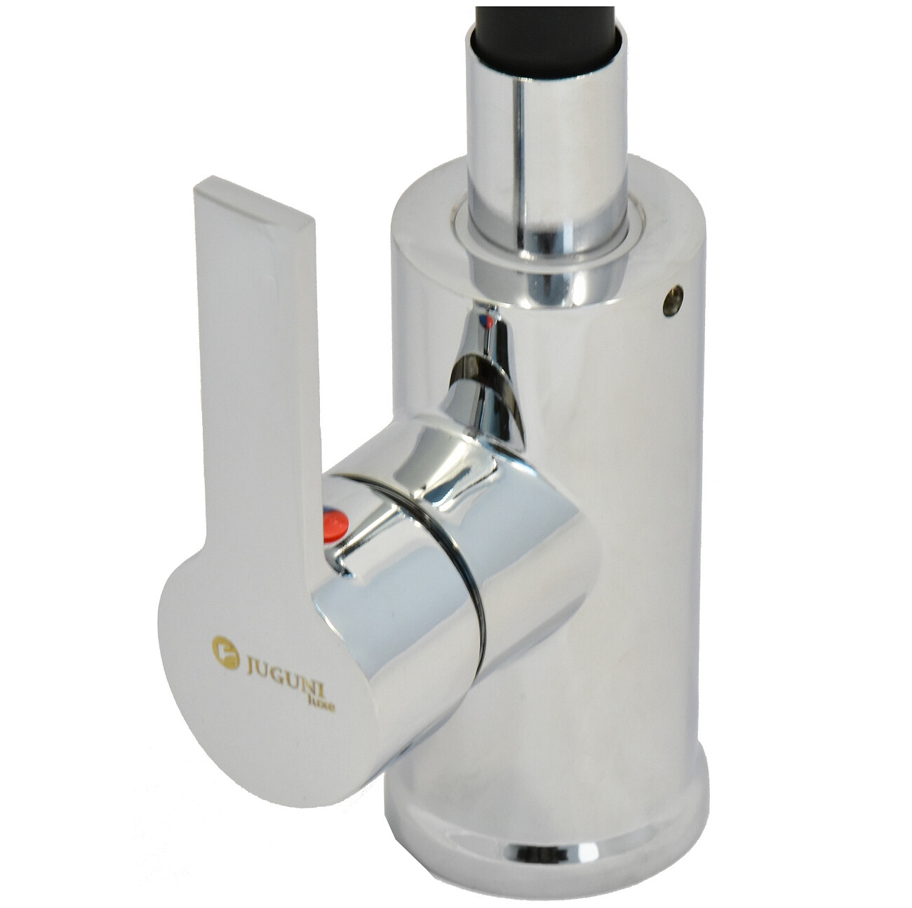 Смеситель для кухни однорычажный с гибким изливом черный, хром Juguni Luxe Capella 0402.486 - изображение 5