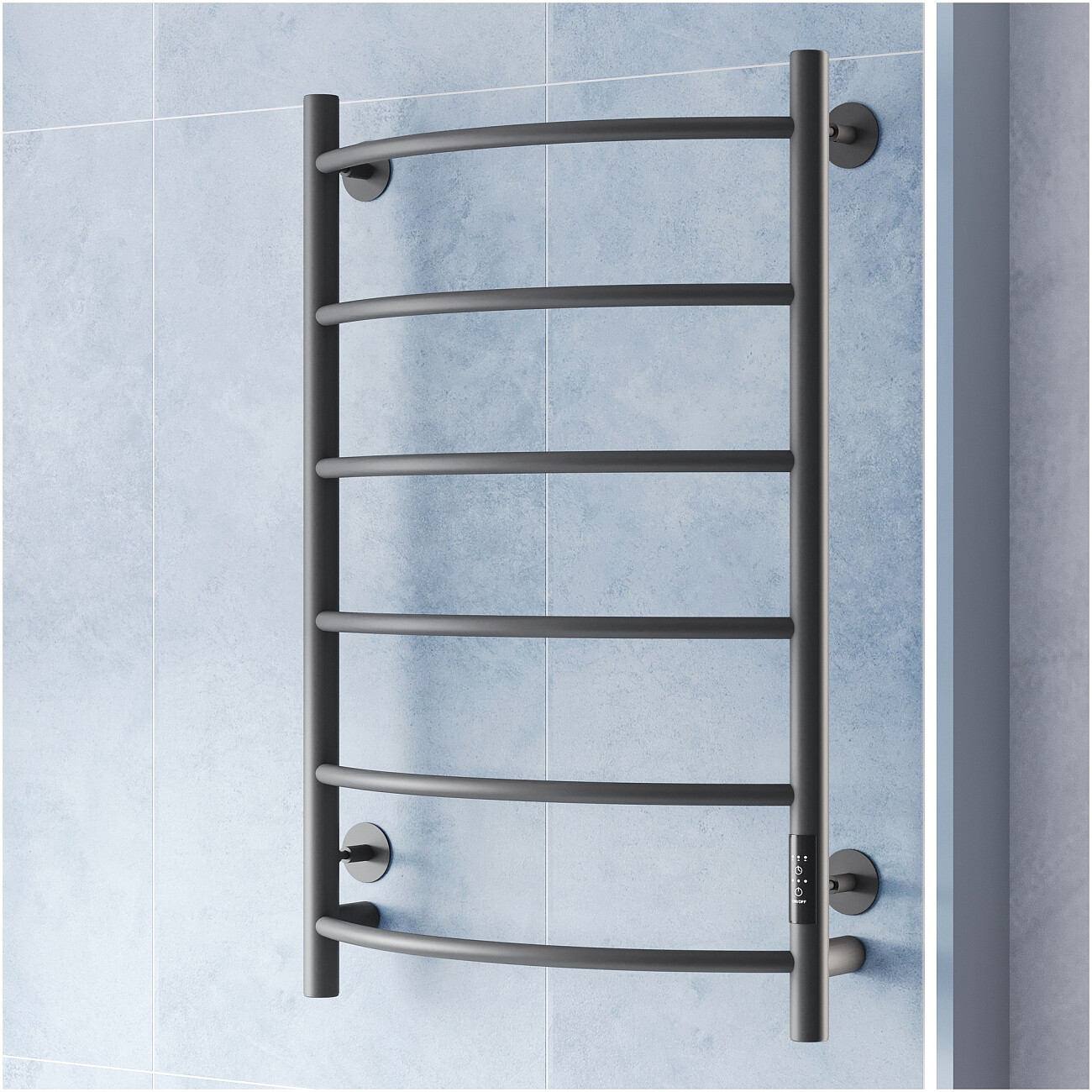 Полотенцесушитель электрический 60х50 см графит Ewrika "Сафо ПР" - изображение 6