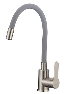 Смеситель для кухни однорычажный серый, хром D-Lin H155316-2