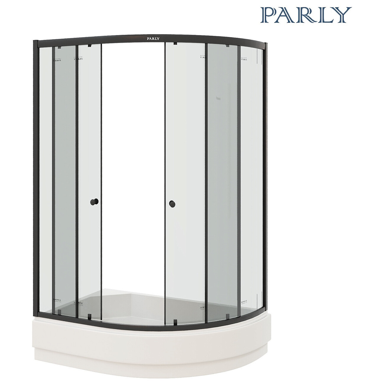 Душевой уголок ассиметричный левый со средним поддоном 80х120 см черный Parly ZEM1201ВL - изображение 2