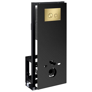 Инсталляция для подвесного унитаза с кнопкой смыва черная Glan 66TLT.010.ME.BL.MG01