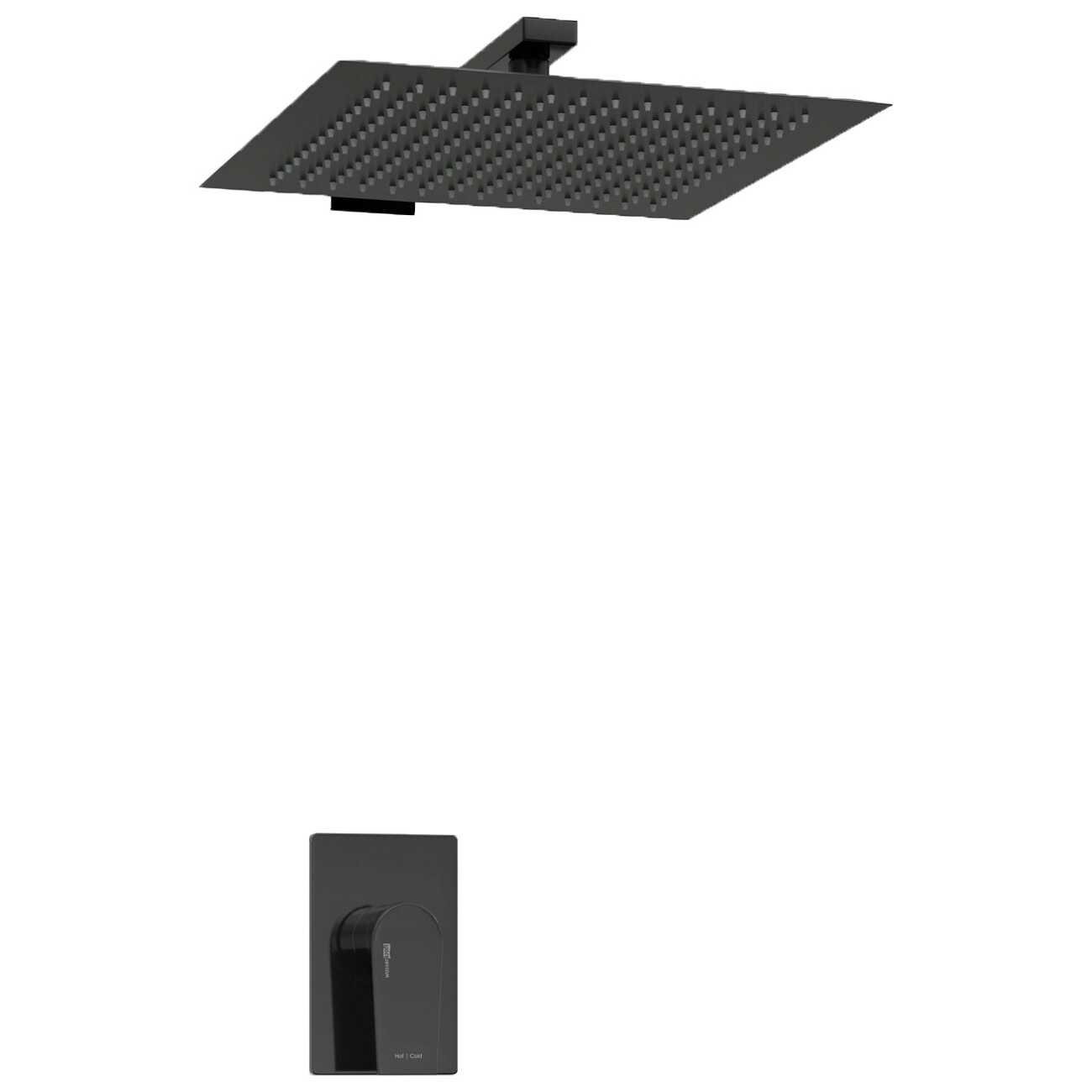 Душевой комплект встраиваемый с верхним душем черный глянец Wasserkraft A66181 - изображение 3