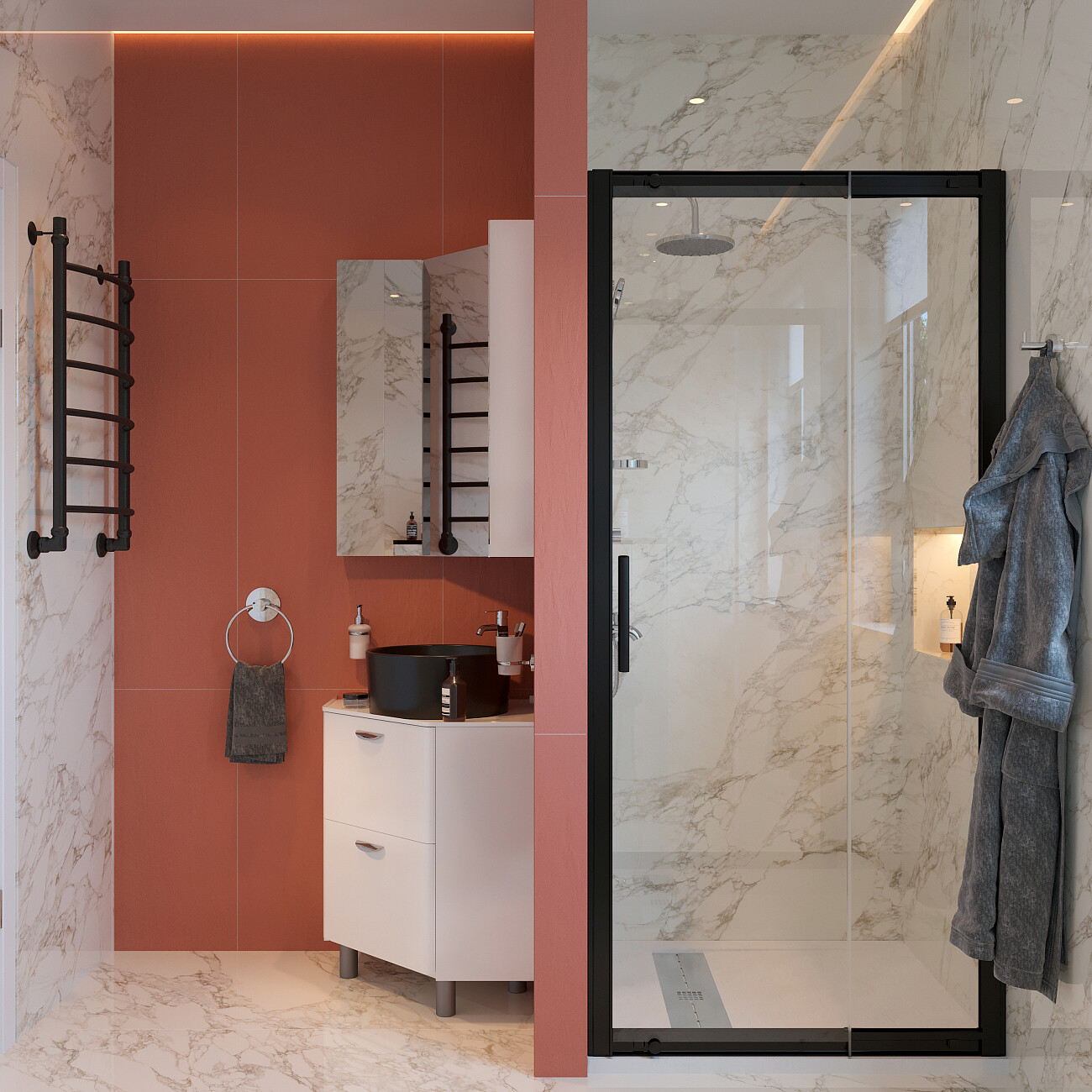 Полотенцесушитель водяной 80х50 см матовый черный Ewrika "Сафо" D 4627201607973 - изображение 9