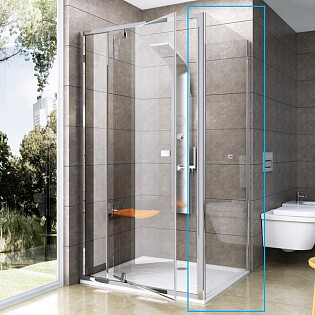Душевая стенка прозрачная, белая Ravak Pivot PPS-90 90G70100Z1
