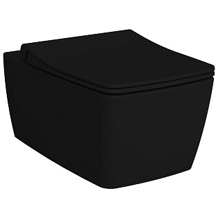 Унитаз подвесной безободковый матовый черный Vitra Metropole Rim-Ex 7672B083-0101