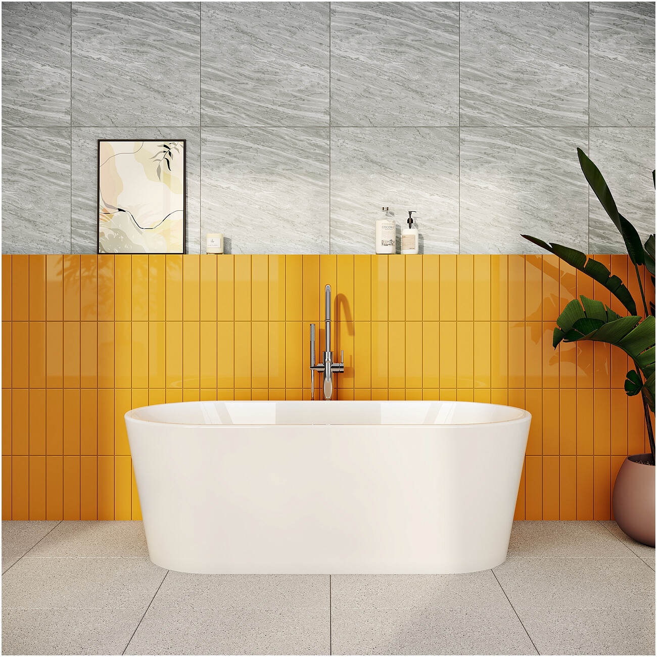 Ванна акриловая отдельностоящая овальная с ножками и сифоном 170х80 см белая Vitra Geo 65370006000 - изображение 2