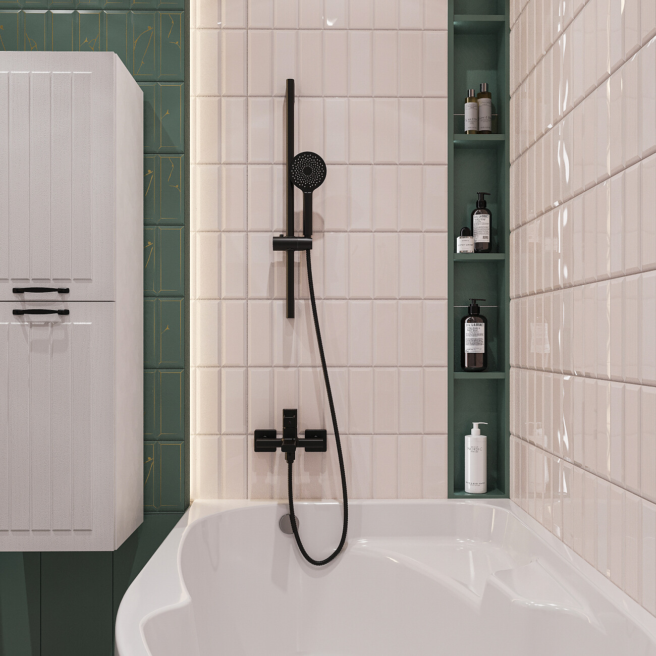 Смеситель для ванны с душем настенный черный Stworki "Брамминг" S40100BK - изображение 6