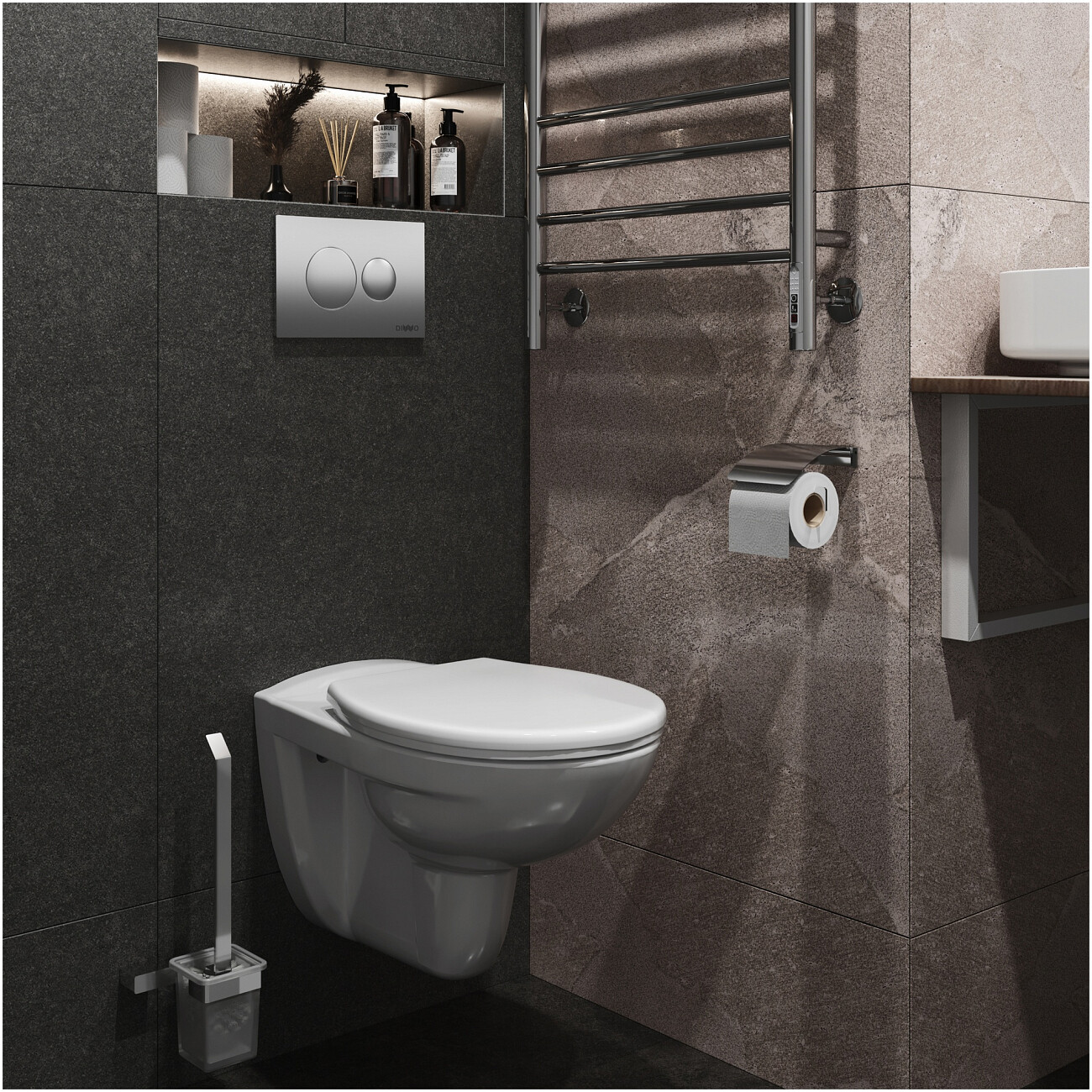 Инсталляция для унитаза с кнопкой смыва хром матовая Diwo 4501.7311 - изображение 7