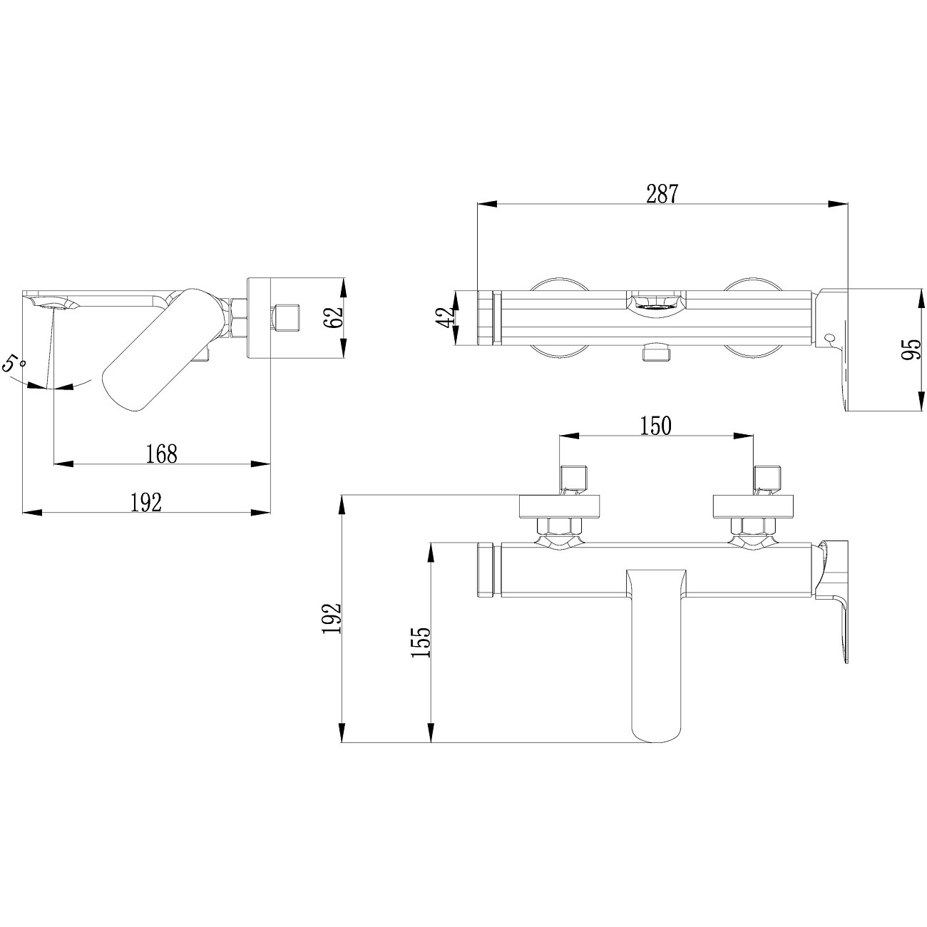 Смеситель для ванны с душем настенный хром Stworki "Вестерос" S26100CR - изображение 10