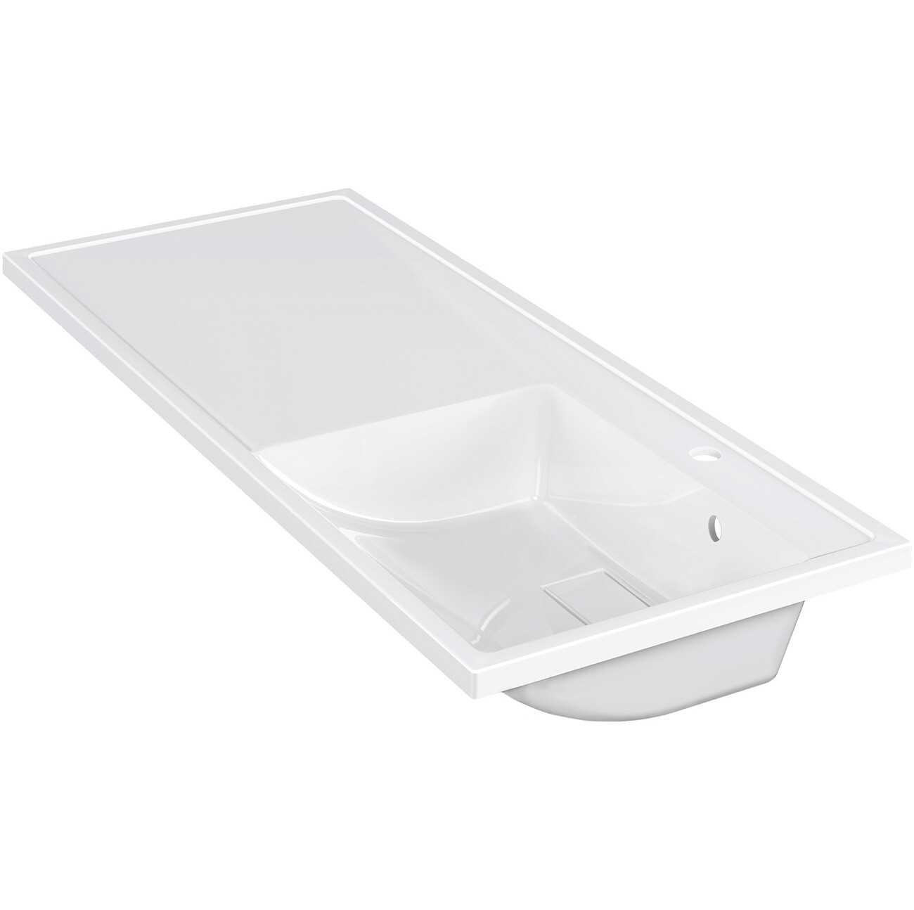 Раковина на стиральную машину со столешницей слева 50х120 см белая Stworki "Флом" SFnS1200R - изображение 4