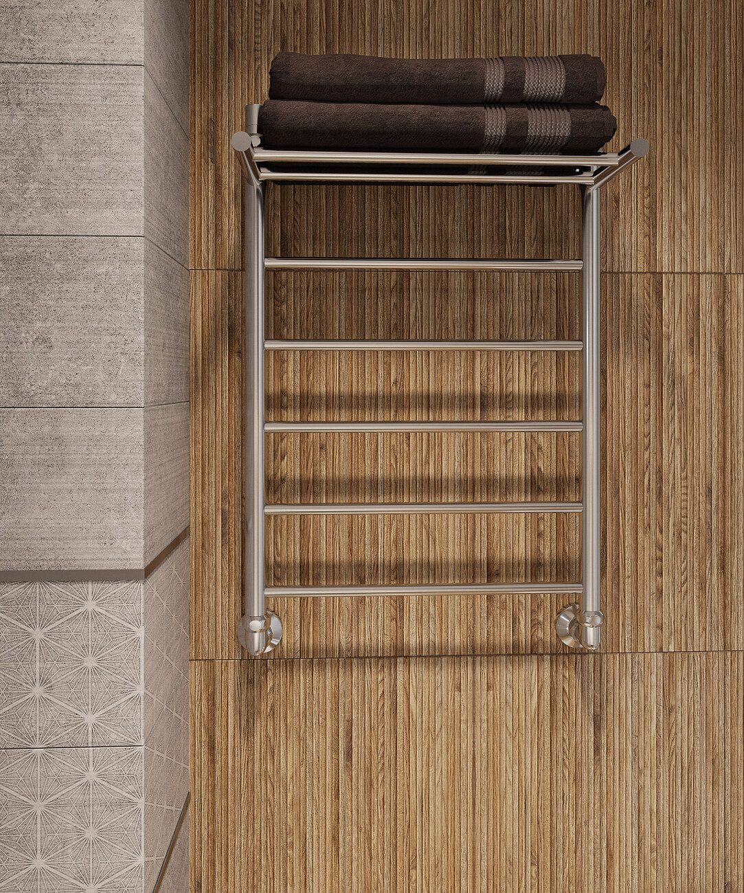 Полотенцесушитель водяной 80х50 см хром Ewrika "Сафо" FP 4627201607911 - изображение 5