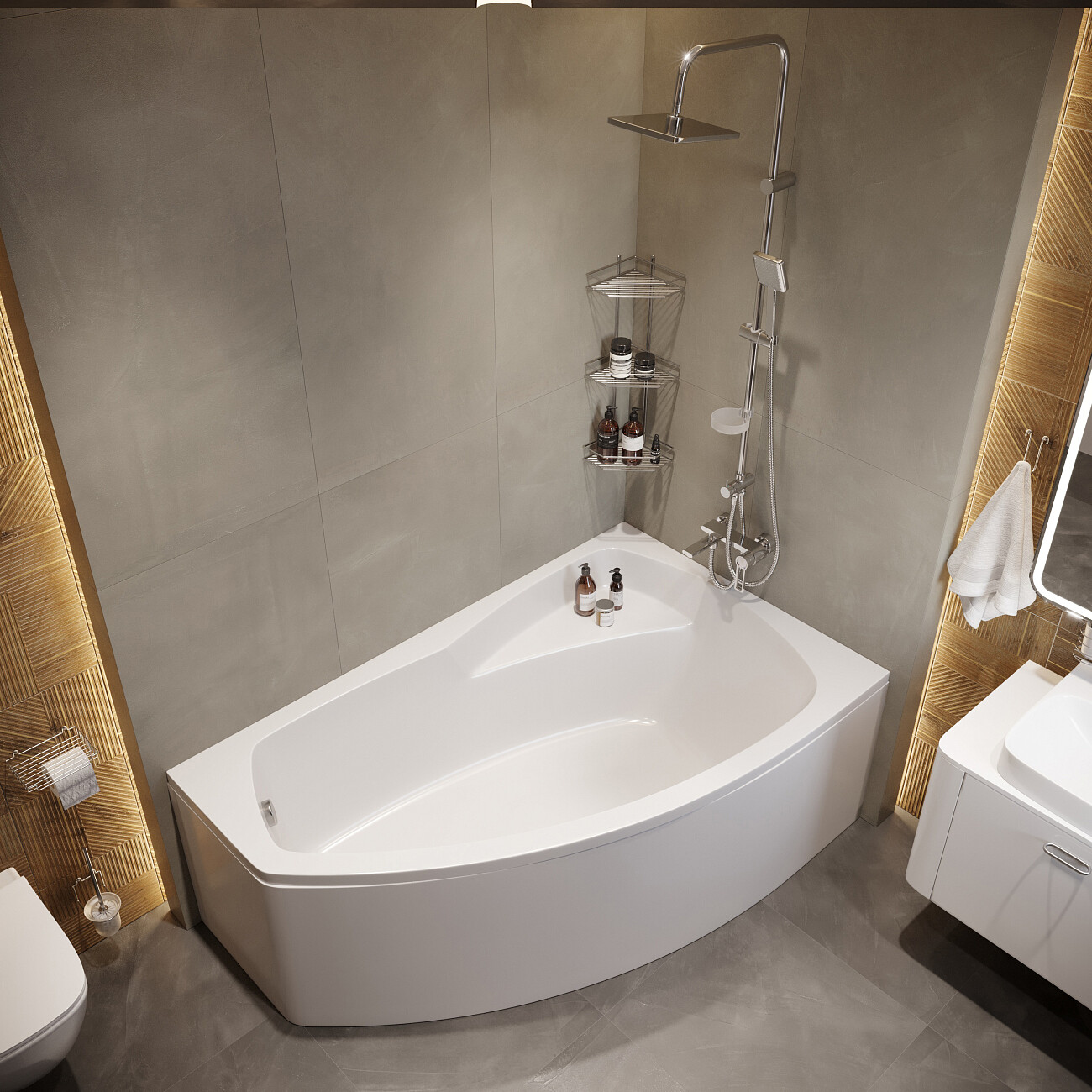 Смеситель для ванны с душем настенный с аэратором хром Stworki "Копенгаген" KP-02cr - изображение 5