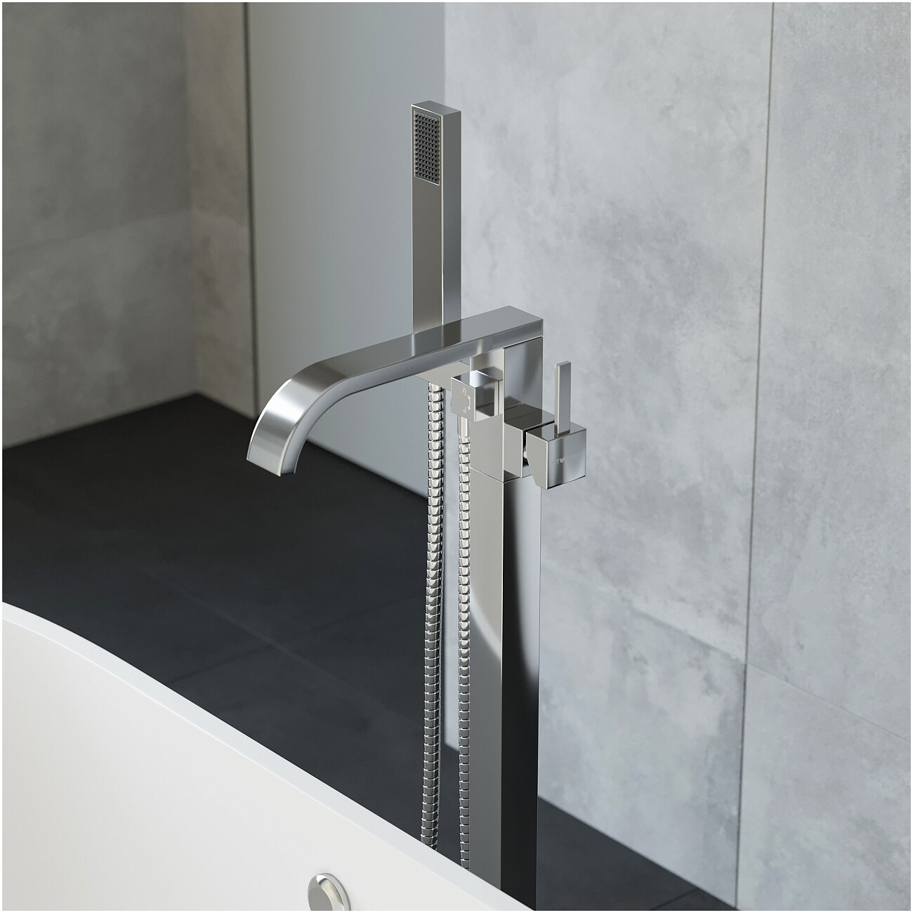 Смеситель напольный для ванны с душем хром Stworki "Эстерсунд" S31080CR - изображение 4