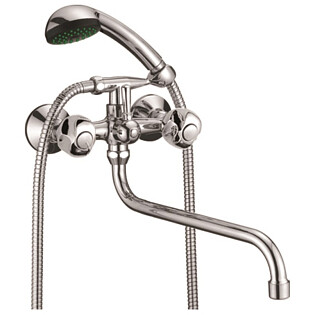 Смеситель для ванны с душевой лейкой и длинным изливом хром D-Lin D140817