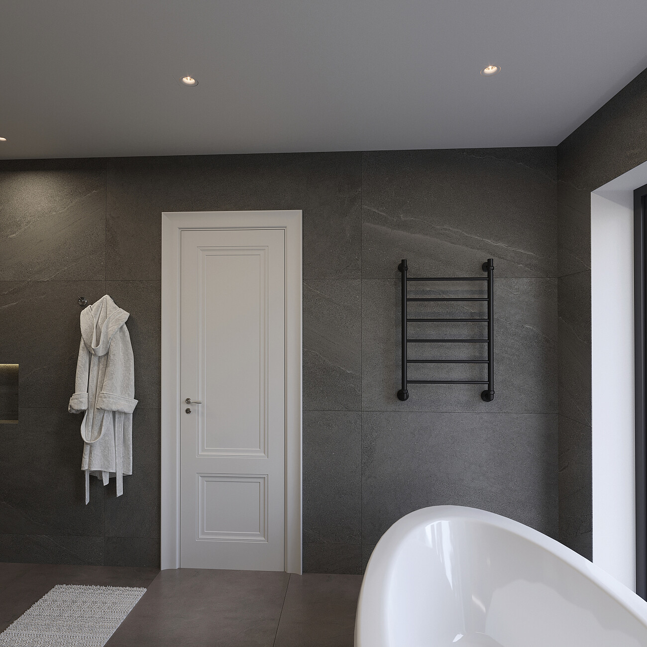 Полотенцесушитель водяной 80х50 см черный матовый Ewrika "Сафо" P 4627201609151 - изображение 6