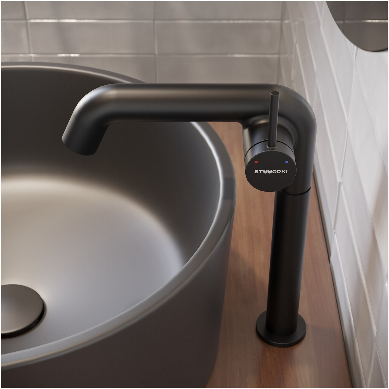 Смеситель для раковины однорычажный черный Stworki "Лунд" S25020BK - изображение 6