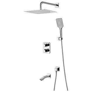 Душевой комплект термостатический для ванны и душа встраиваемый хром Lemark Yeti LM7842C