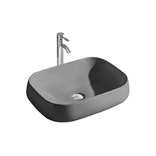 Раковина накладная фарфоровая прямоугольная 42х56 см серая Aquatek AQ5526-MG