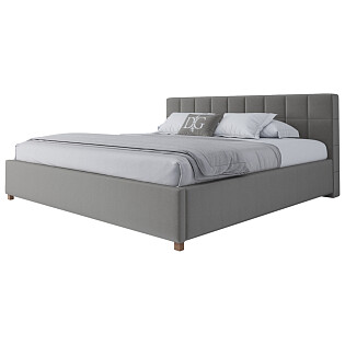 Кровать белая большая 200х200 Wales с мягким изголовьем