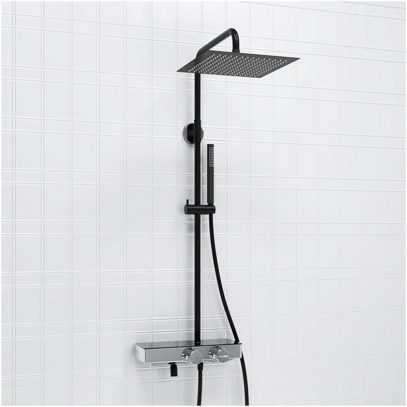 Душевая стойка с термостатическим смесителем черная матовая Thermo A114.162.217.CB - изображение 2