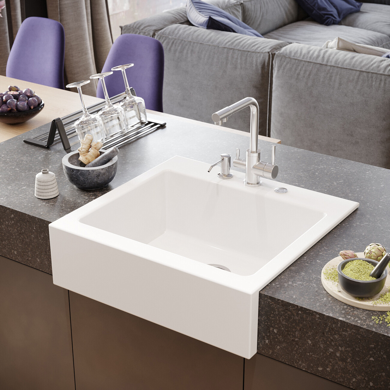 Мойка кухонная белый глянец Domaci "Сиена" 50166-101 3 - изображение 4