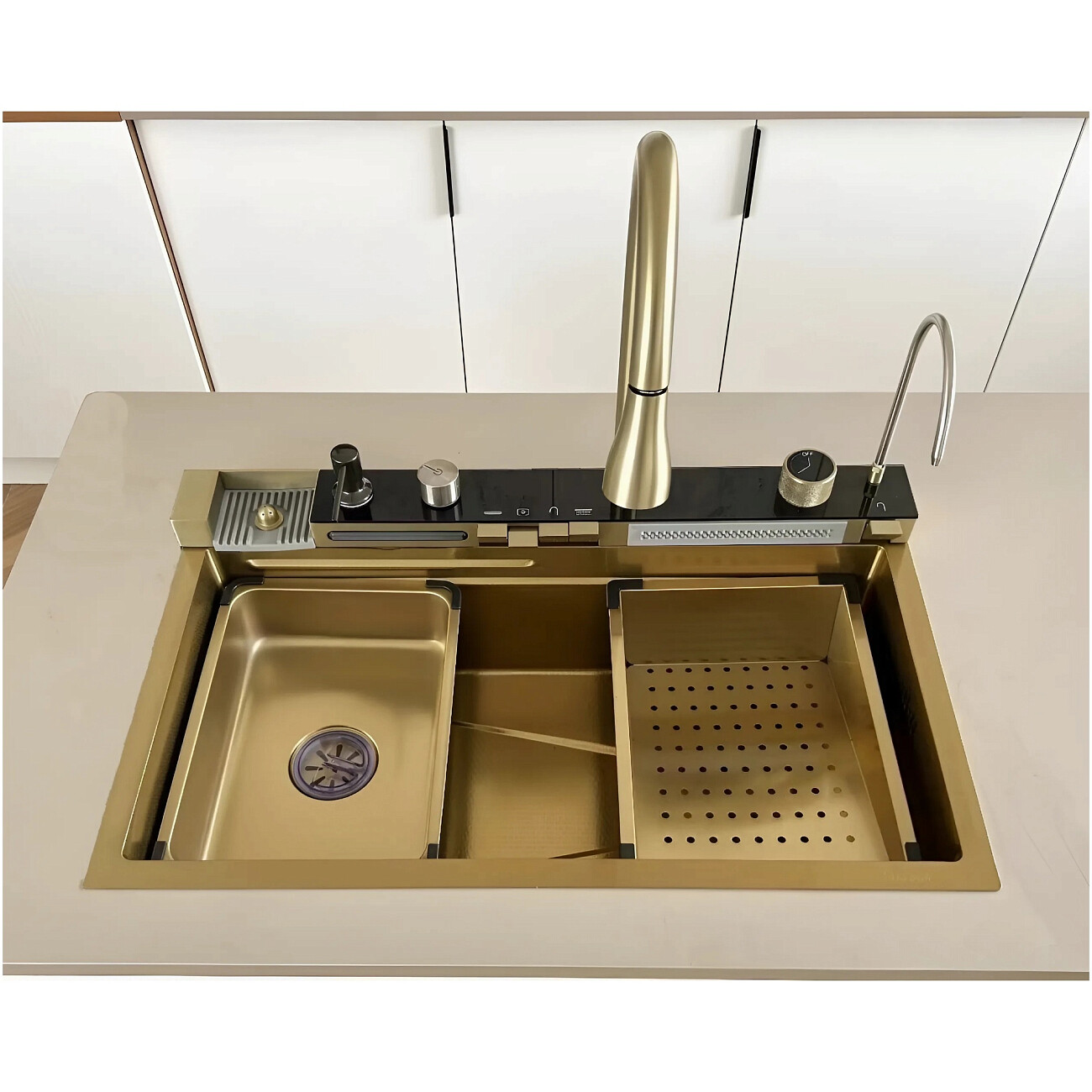 Мойка кухонная многофункциональная золото Gloria Nano Gold Ceruttispa CT10355 - изображение 22