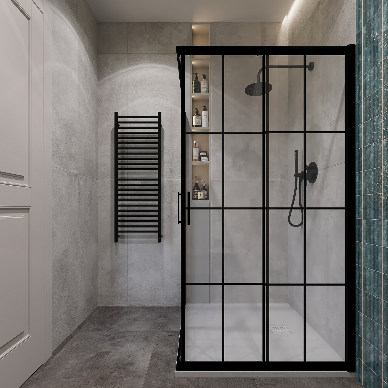 Душевой уголок квадратный 100х100 см черный Diwo "Клин" DS-KL-100х100-BL - изображение 4