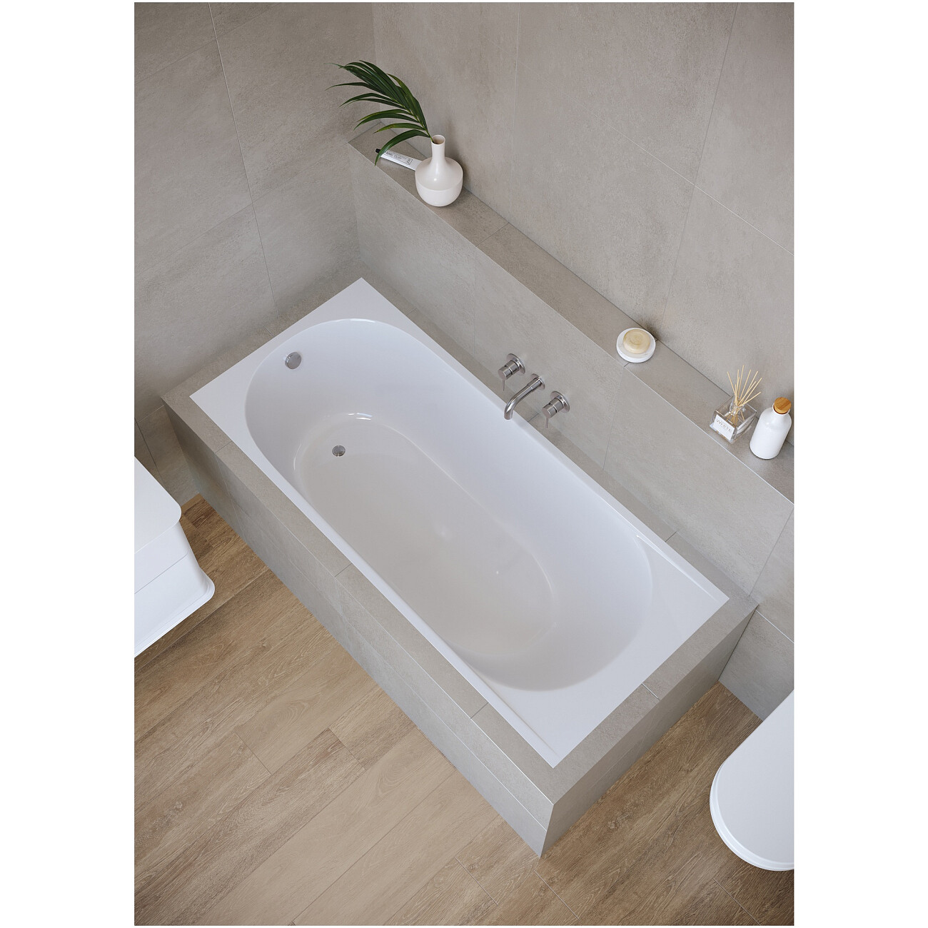 Ванна из искусственного мрамора прямоугольная 75х170 см белая Creto Fresh 20-1111 - изображение 6