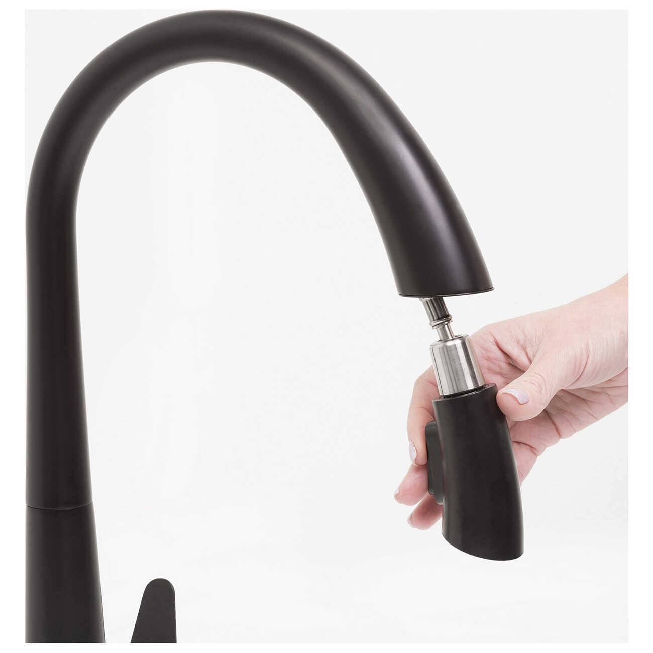 Смеситель для кухни из латуни черный Wasserkraft A8667 - изображение 10