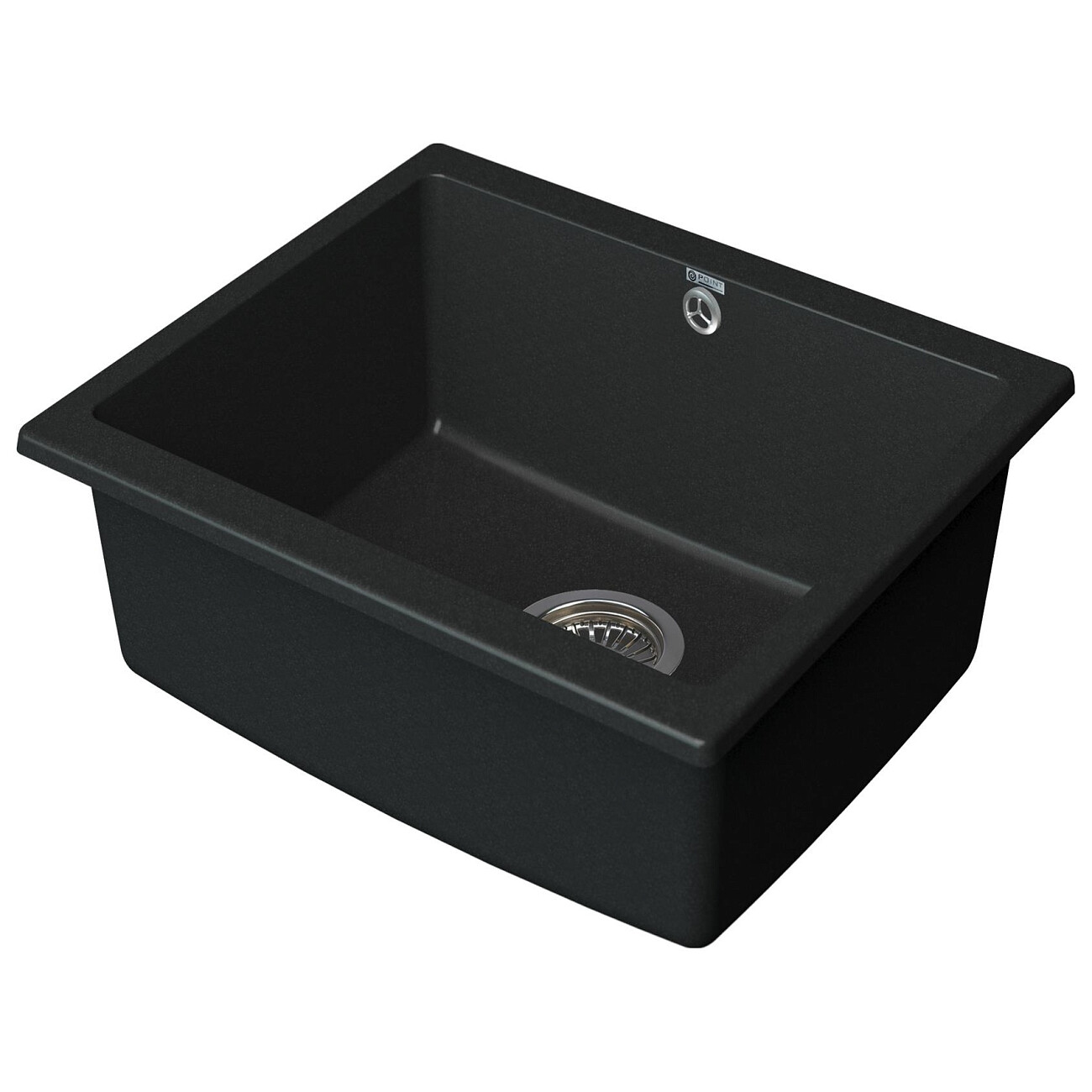 Мойка кухонная кварцевая прямоугольная черная Point "Сидли 55" PN3007B - изображение 2
