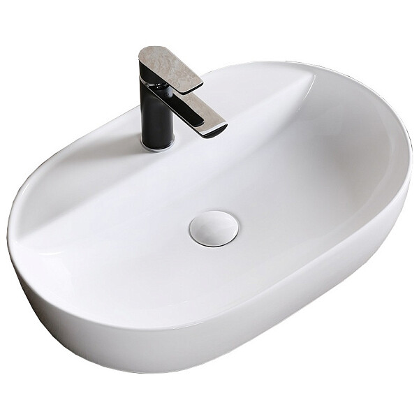 Раковина фарфоровая овальная 38х80 см белая Cerutti SPA CR0076 - изображение 1