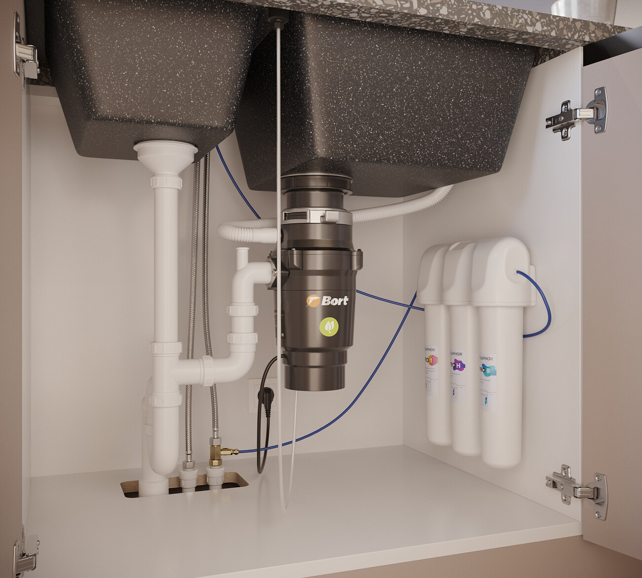 Мойка кухонная черная Domaci "Бьелла" DMC-76K-308 - изображение 7