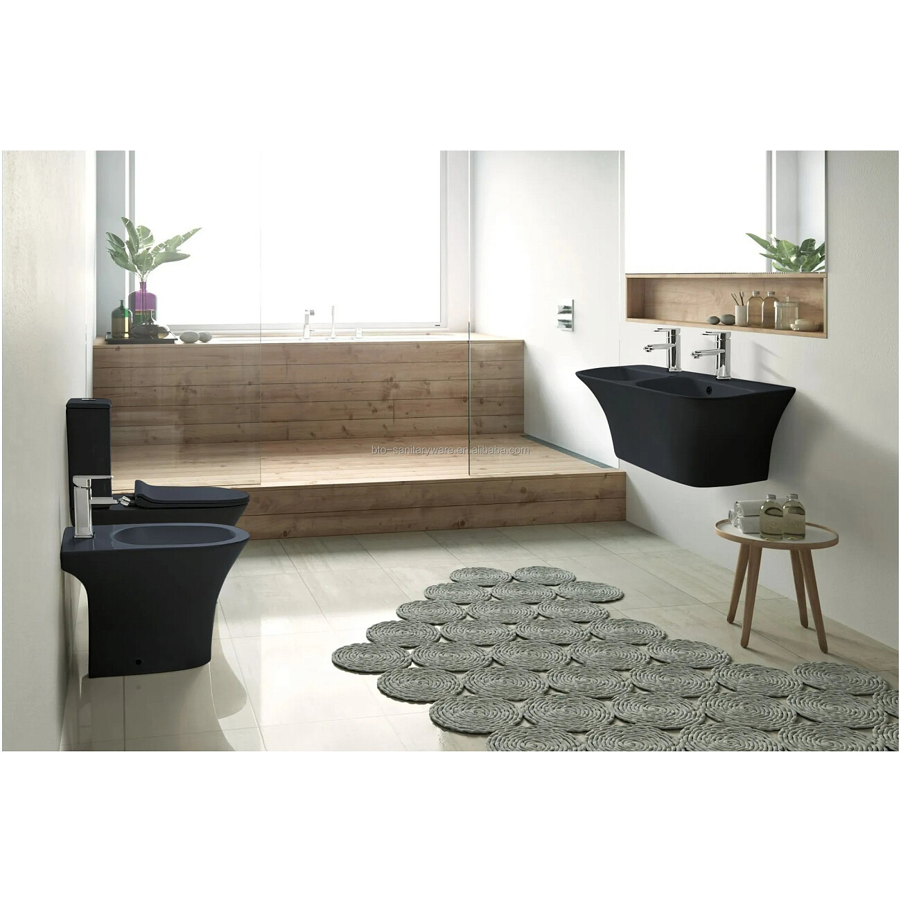 Унитаз напольный безободковый с сиденьем микролифт черный Cerutti SPA Vettore MB CT9241 - изображение 3