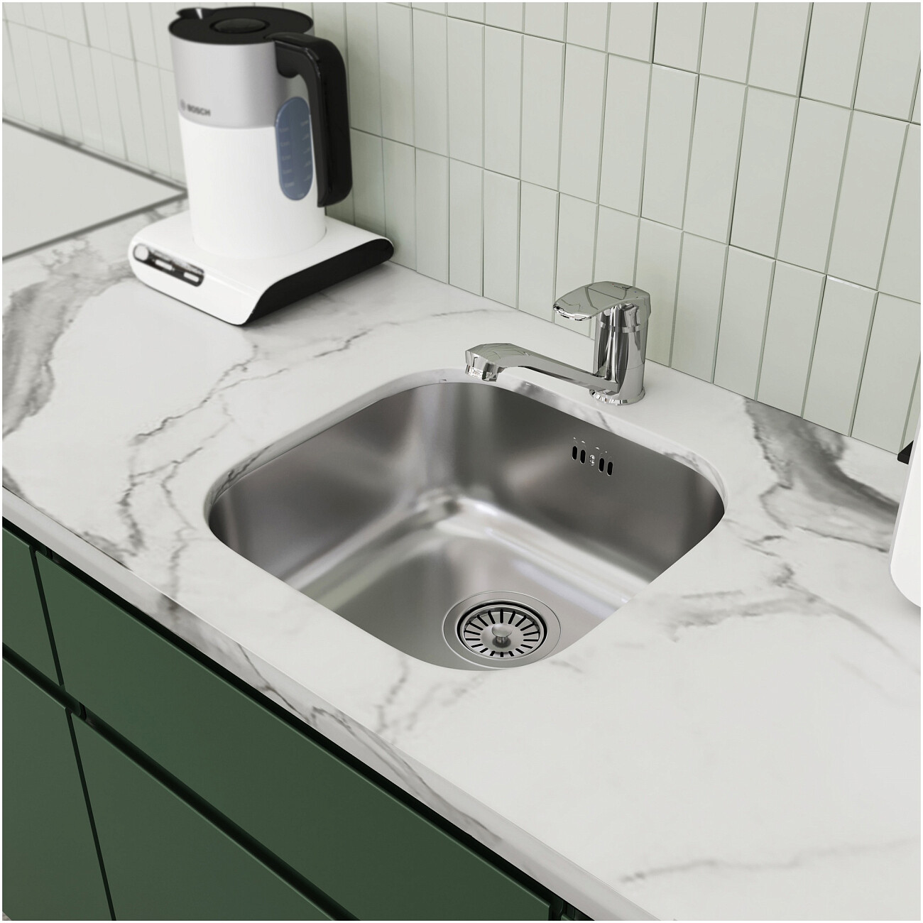 Смеситель для кухни латунный с вращающимся изливом хром Domaci "Равенна" D1500000 - изображение 4