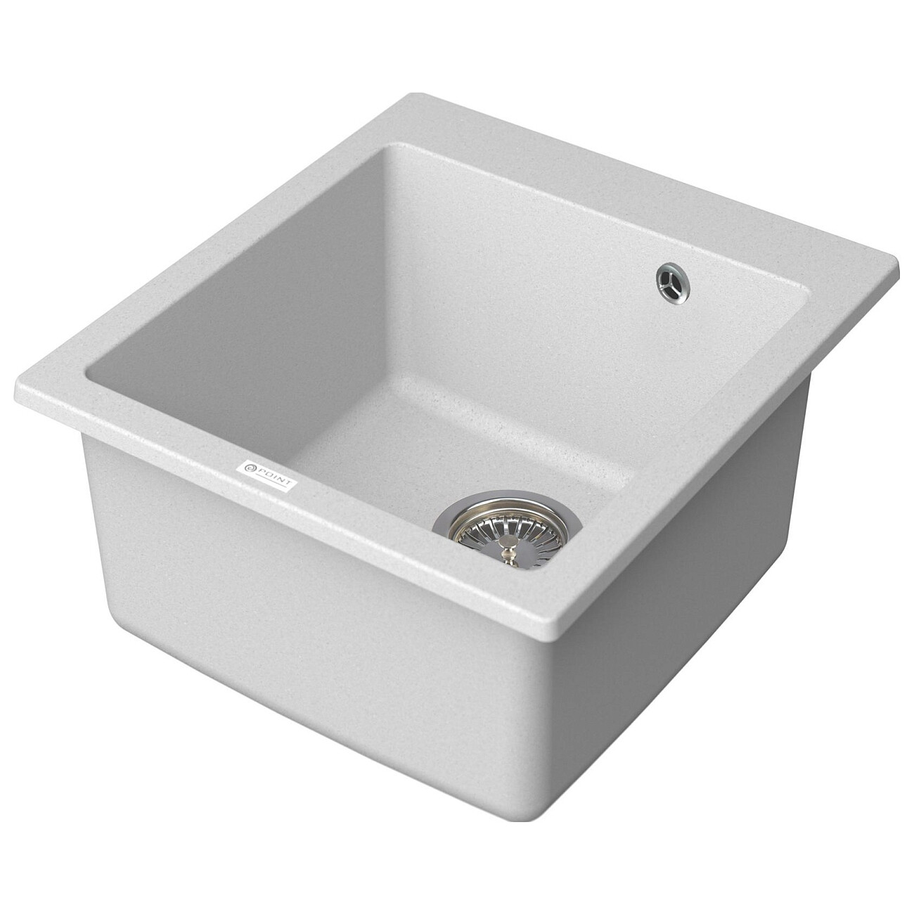 Мойка кухонная кварцевая квадратная белая Point "Моко 47" PN3006W - изображение 2