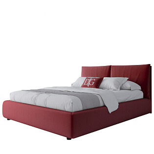 Кровать двуспальная 160х200 бордовая Bubble