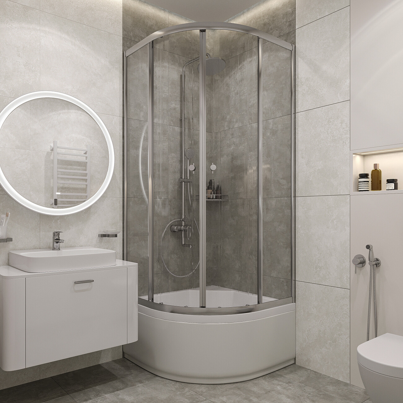 Поддон для душа акриловый четверть круга с монтажной рамой и экраном 90х90 см белый Diwo R 45-90 - изображение 8