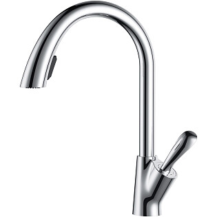 Смеситель для кухни латунный с выдвижной лейкой хром D&K Venice Baciano DA1032541