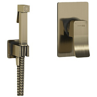 Гигиенический душ с встраиваемым смесителем светлая бронза Wasserkraft A01652