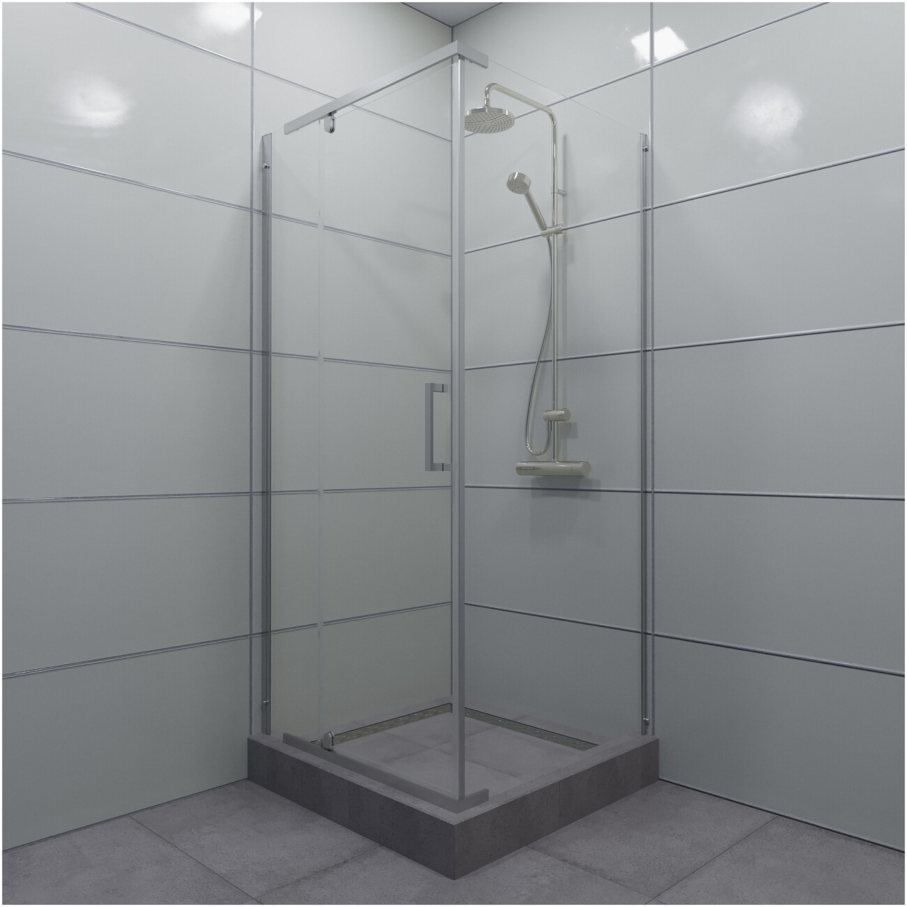 Душевой уголок квадратный 90х90 см хром Diwo "Тольятти" Щ0000055600 - изображение 10