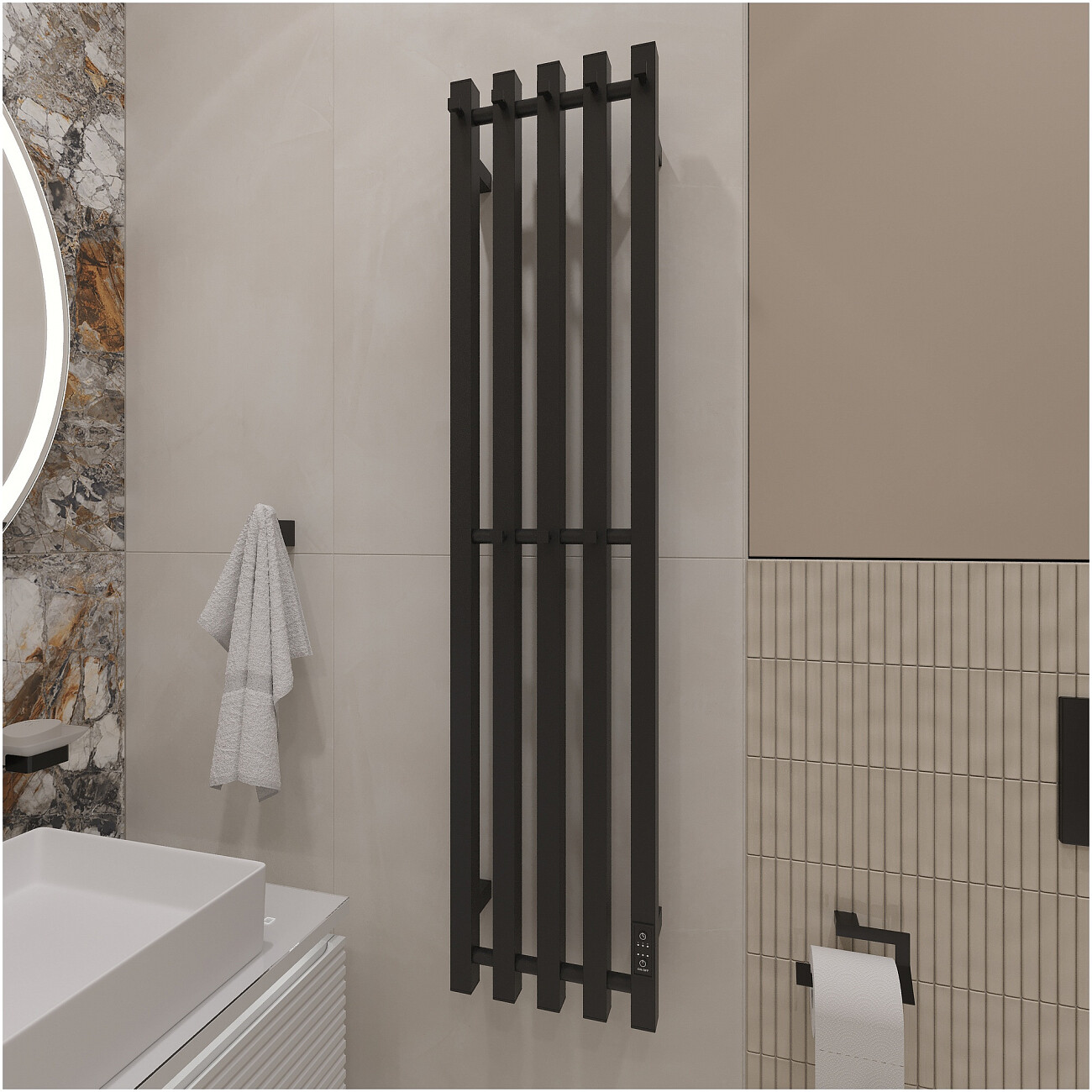 Полотенцесушитель электрический120 см черный Ewrika "Пенелопа" P5 4657812418774 - изображение 7