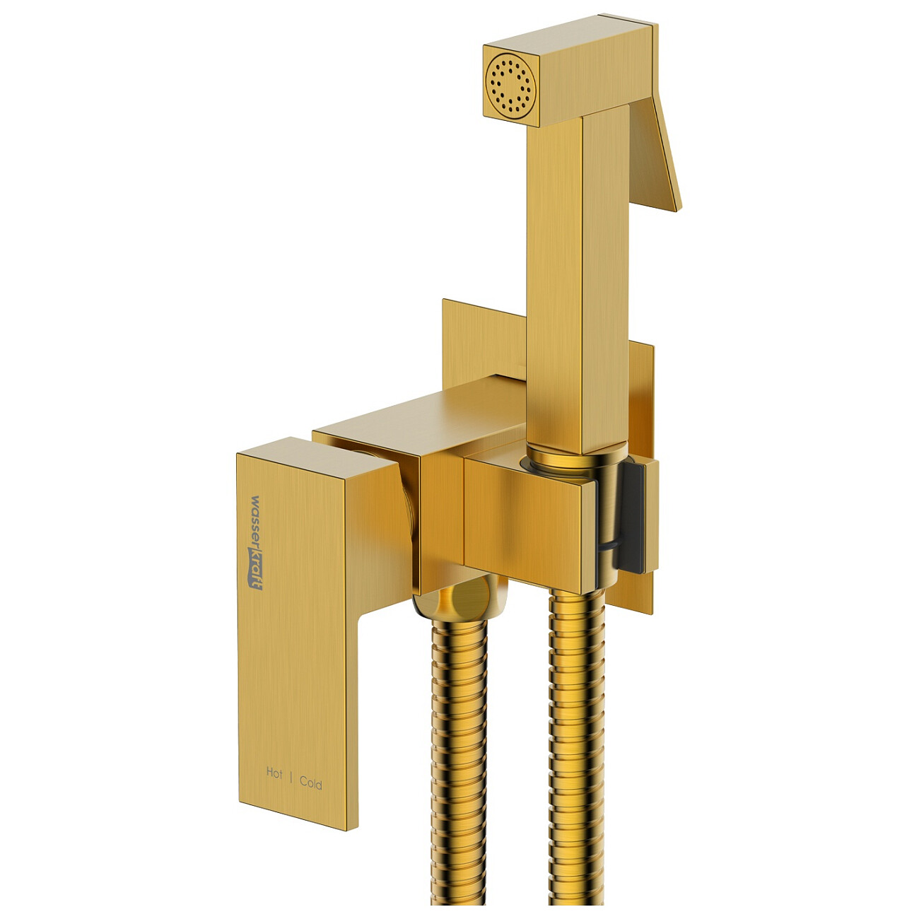 Гигиенический душ с встраиваемым смесителем золото Wasserkraft A71838 - изображение 2