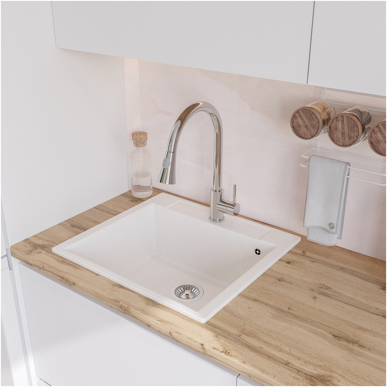 Смеситель для кухни однорычажный с выдвижным изливом хром Domaci "Ливорно" WFD04093 - изображение 9