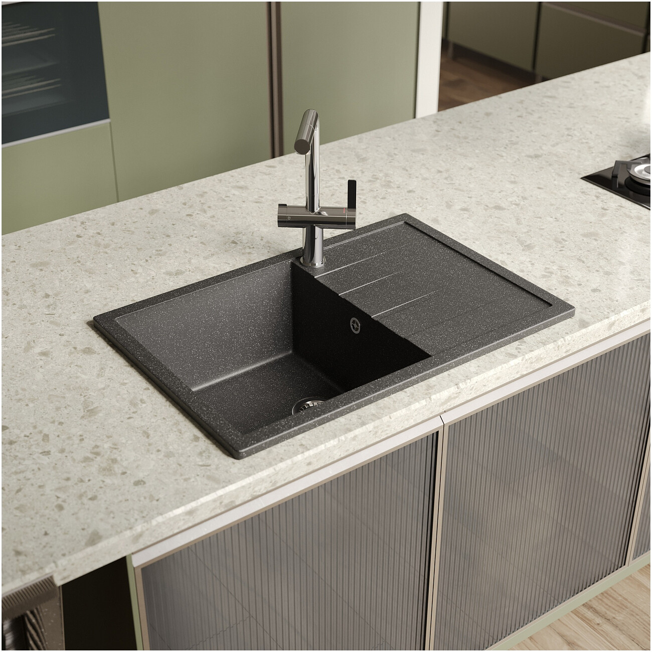 Мойка кухонная антрацит Domaci "Болонья" М-161-007 - изображение 8