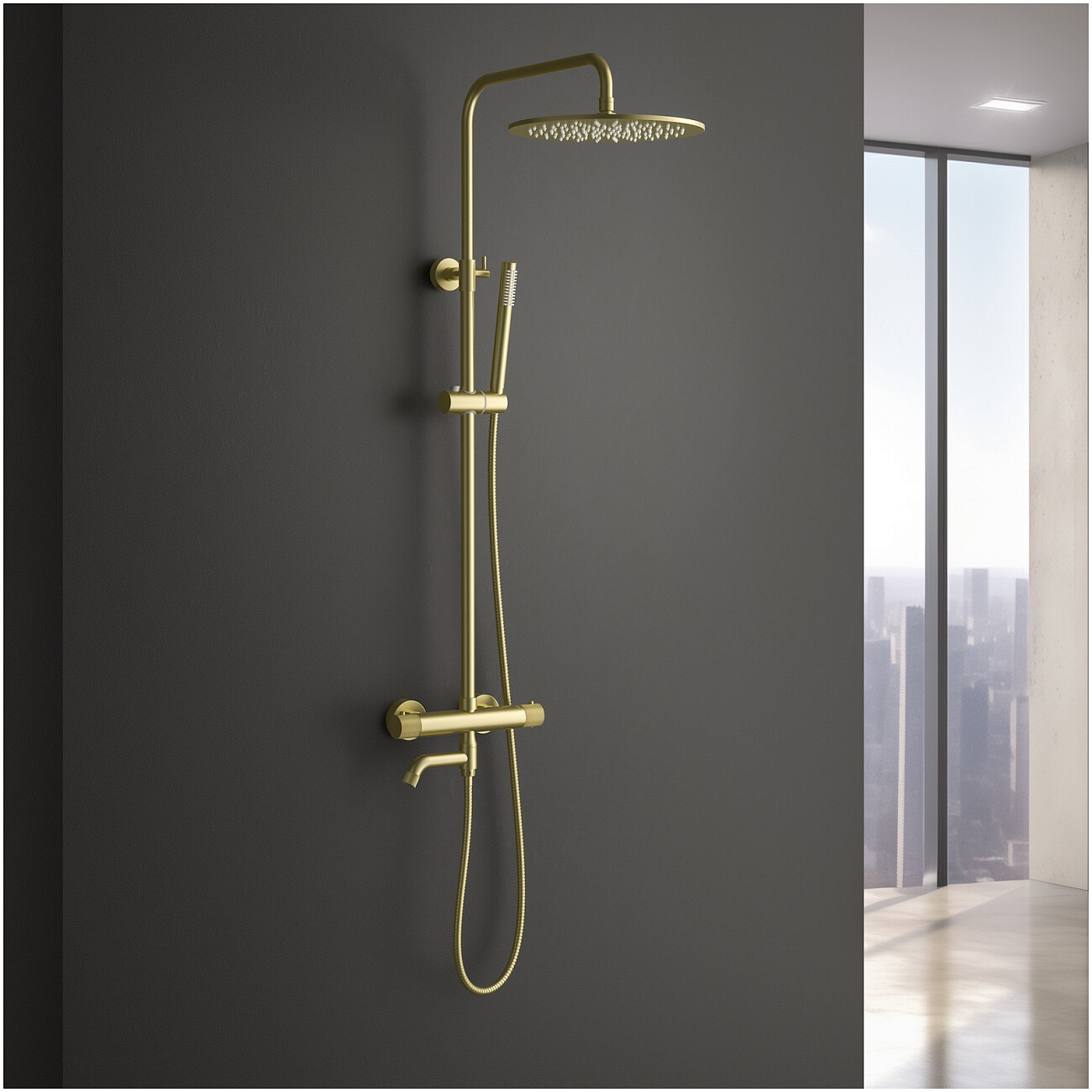 Душевая система с термостатом золото матовое Timo Saona SX-2380-17 - изображение 3