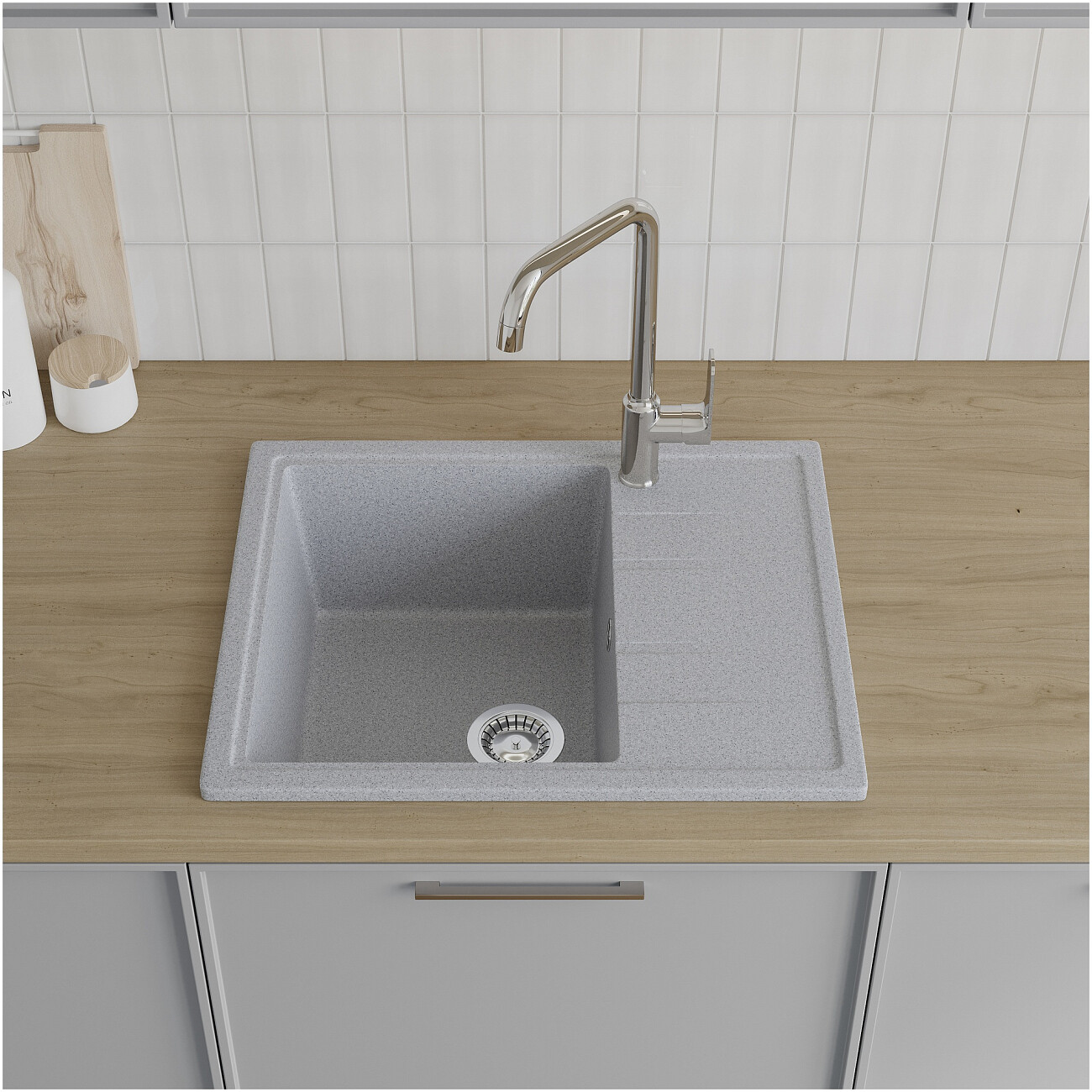 Мойка кухонная серая Domaci "Болонья" М-150-005 - изображение 7