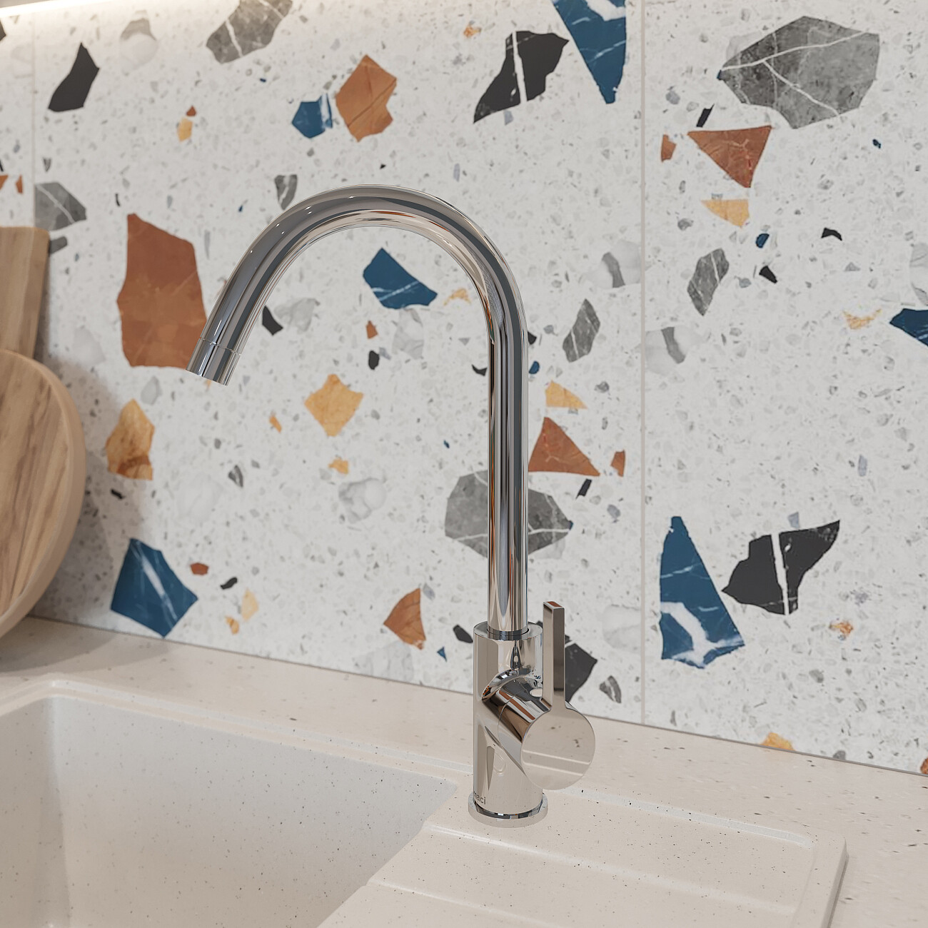 Смеситель для кухни однорычажный хром Domaci "Ливорно" 33080-229-1GB-IG11 - изображение 3